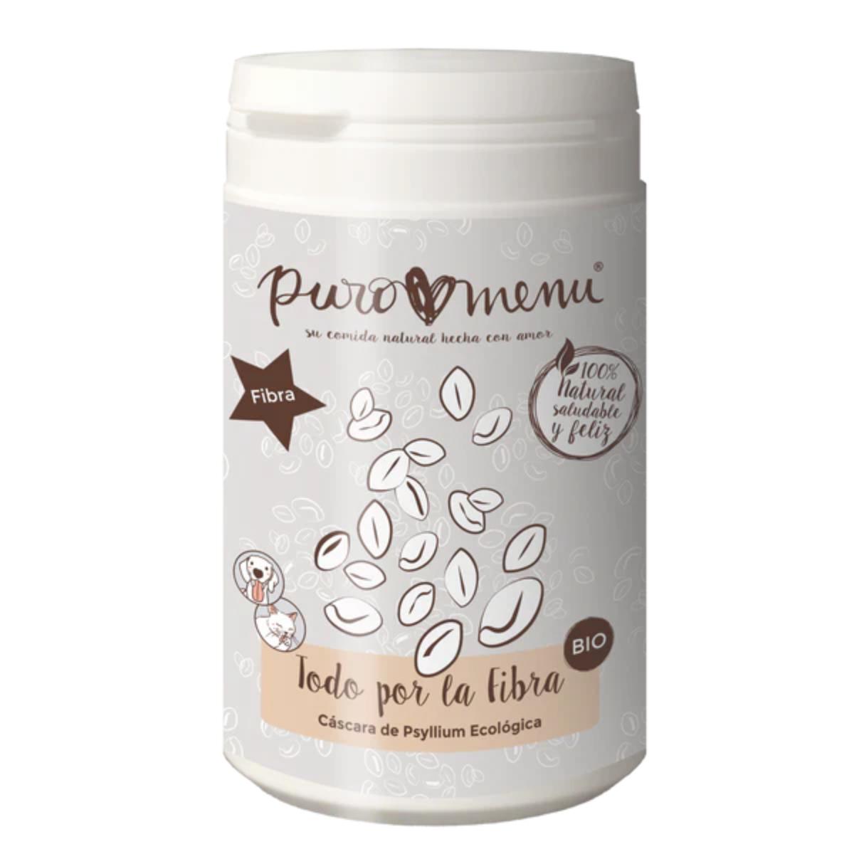 Todo por la Fibra Cáscara de Psyllium BIO Suplemento para perros y gatos Puromenu 150 g
