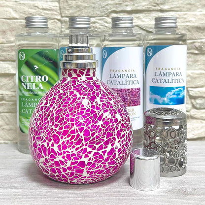 Pack Ahorro Lámpara Catalítica Mosaico Fucsia + Fragancia Citronela 200ml + Limpiador Neutro 200ml + Mecha Repuesto_5