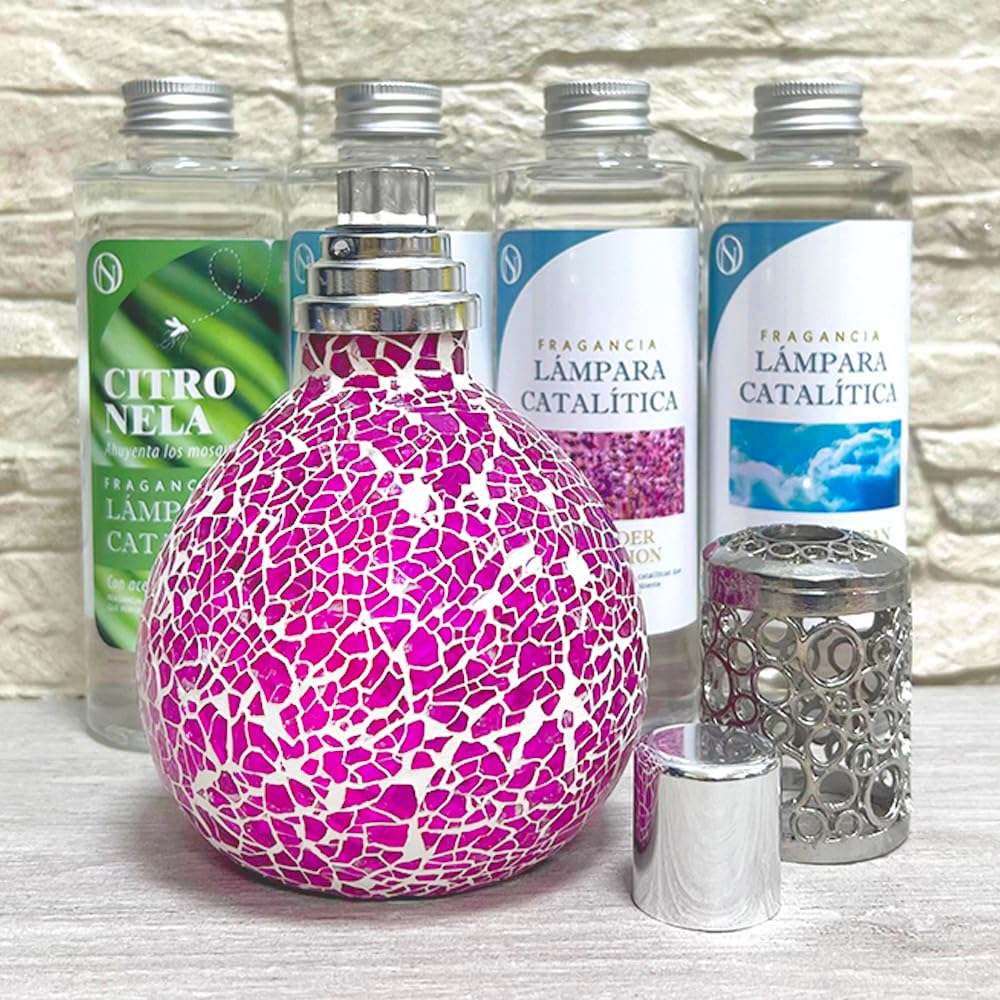 Pack Ahorro Lámpara Catalítica Mosaico Fucsia + Fragancia Summer Fruits 200ml + Limpiador Neutro 200ml + Mecha Repuesto_5