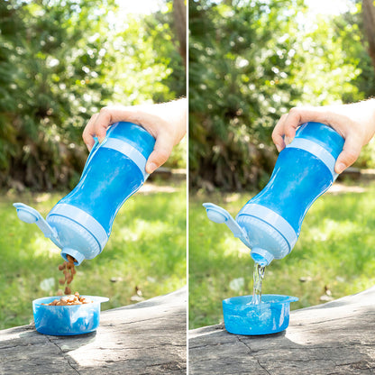 Botella Con Depósito De Agua Y Comida Para Mascotas 2 En 1 Pettap Innovagoods / Vetonek_2