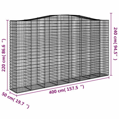 Cestas De Gaviones 6 Uds Forma De Arco Hierro 400x50x220/240 Cm_5