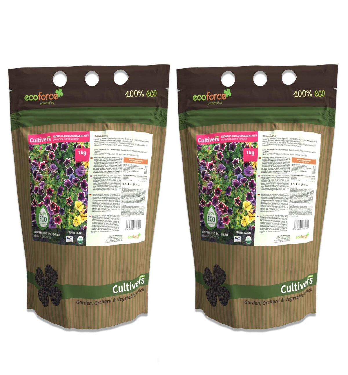Abono Plantas Ornamentales Ecológico Cultivers 2x1kg_1