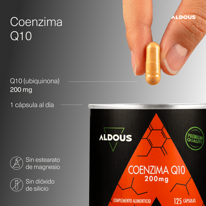 Coenzima Q10 200 mg 125 Cápsulas Aldous Bio