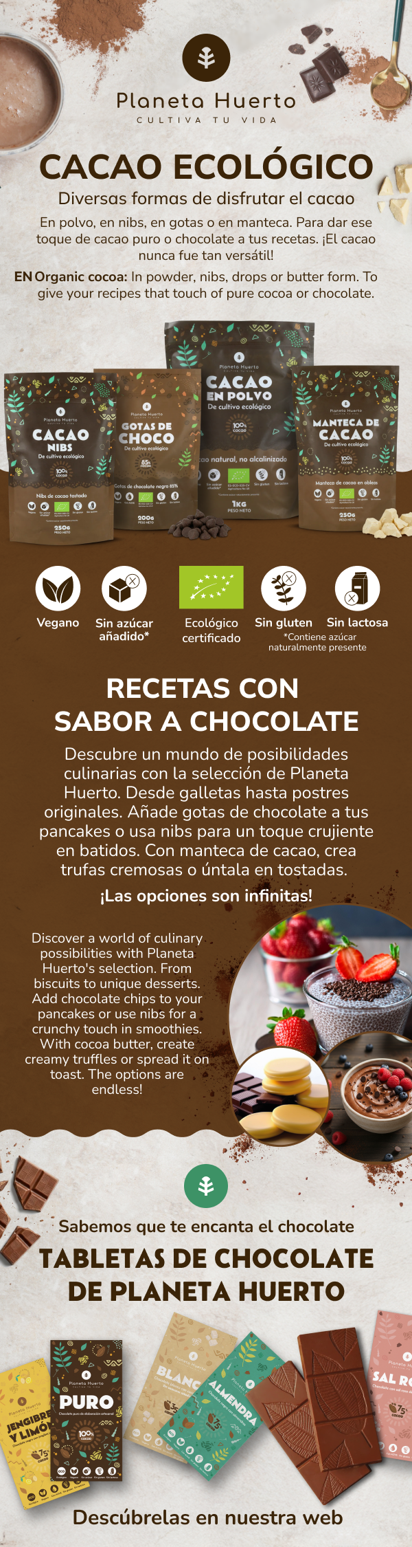 Cacao en polvo ECO Planeta Huerto 250 g