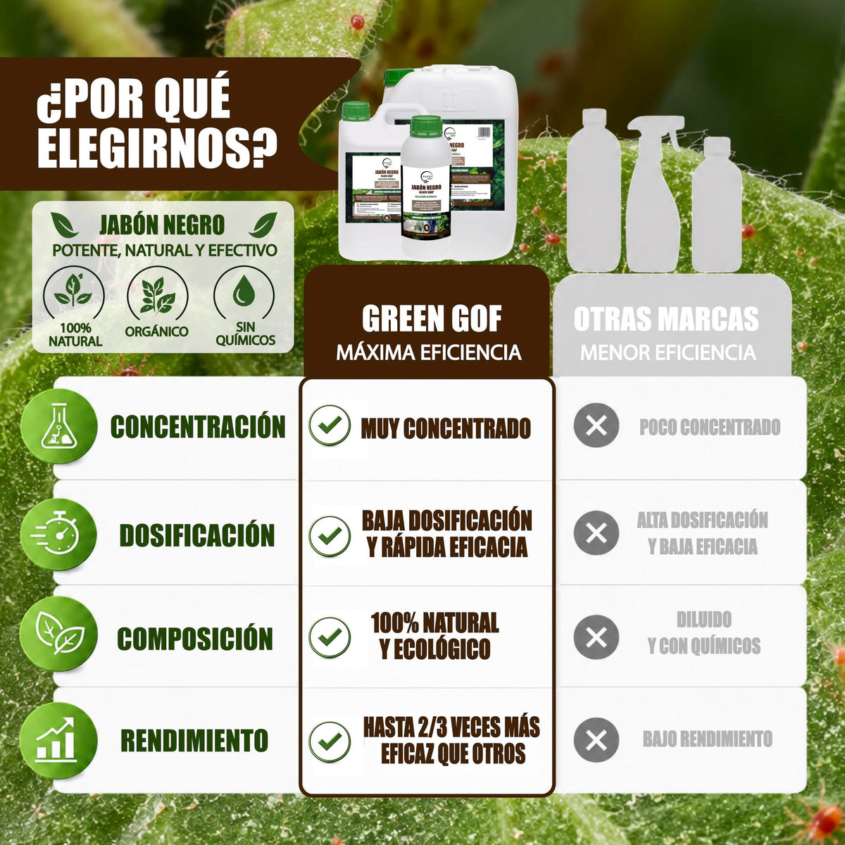 GREEN GOF Jabón Potásico Premium, 5L. Concentrado - Hongos Y Plagas - Actúa Por Contacto._3
