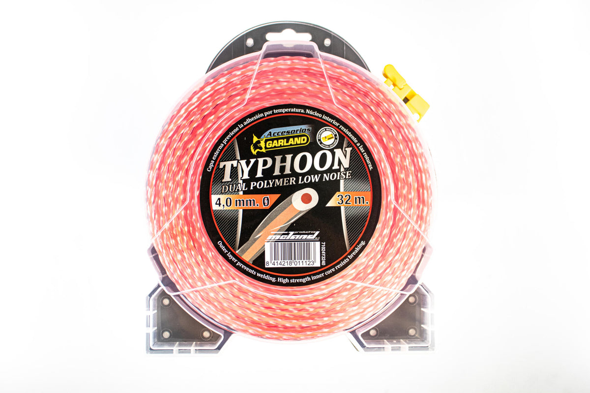 Garland - 71024y3240 Hilo Desbrozadora Dispensador De Hilo De Nylon (typhoon), Longitud: 32 Metros, Diametro: 4,0 Mm., Sección: Helicoidal Ovalado_0