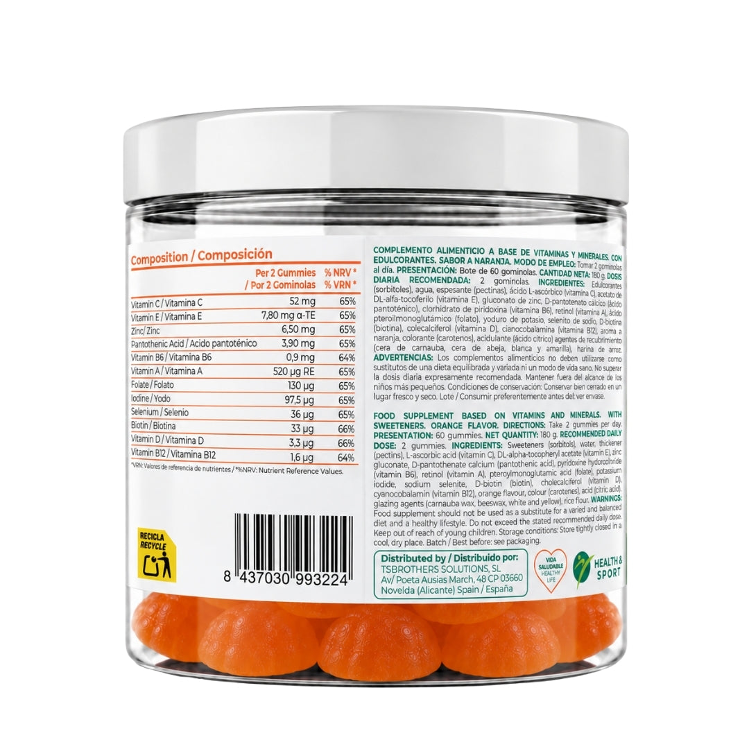 Gummies Multivitamin sabor Naranja Torafood 60 gummies