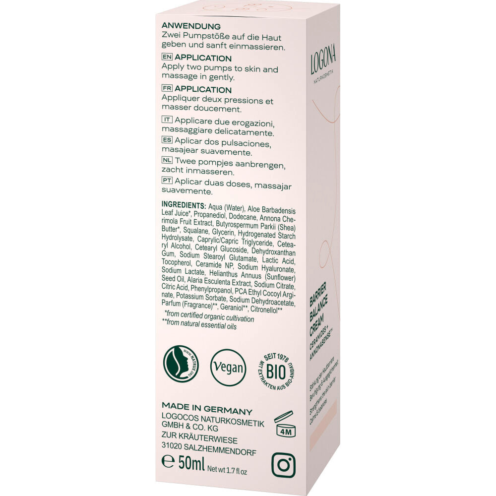 Crema facial barrier balance Logona 50 ml