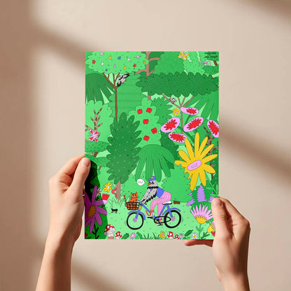 Lámina Decorativa A4 – Hi, Ilustración de Juani Bengali - Nature Vibes_1