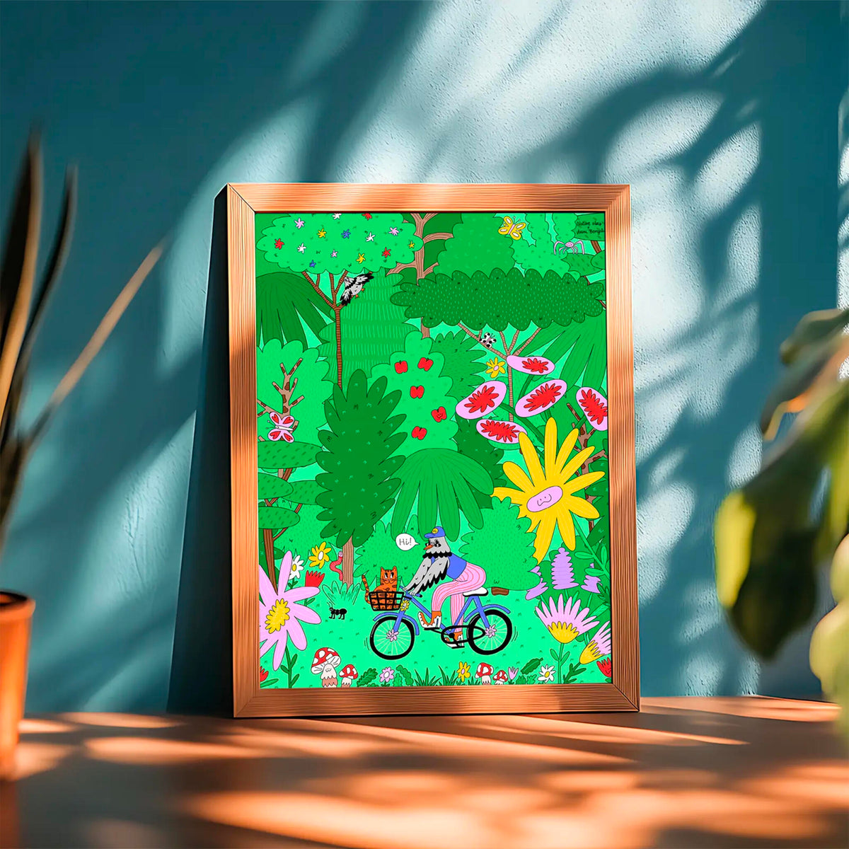 Lámina Decorativa A4 – Hi, Ilustración de Juani Bengali - Nature Vibes_2