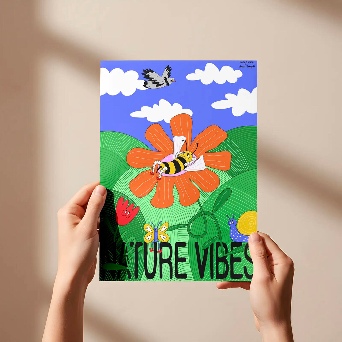 Lámina Decorativa A4 – Ilustración de Juani Bengali - Nature Vibes_1