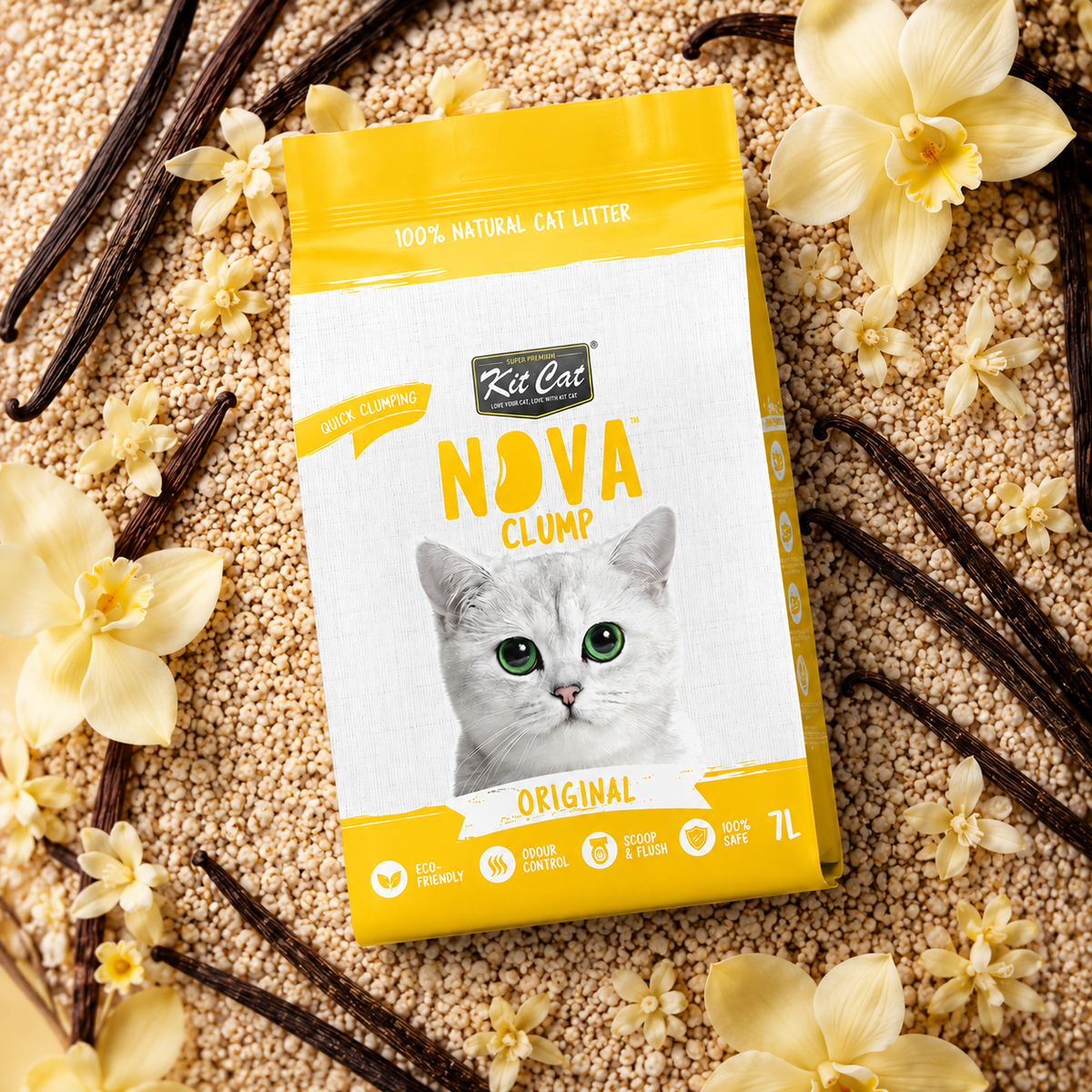 Pack 12 Kit Cat Nova Clump (6 Original y 6 Confetti) 7 L Arena Vegetal para gatos