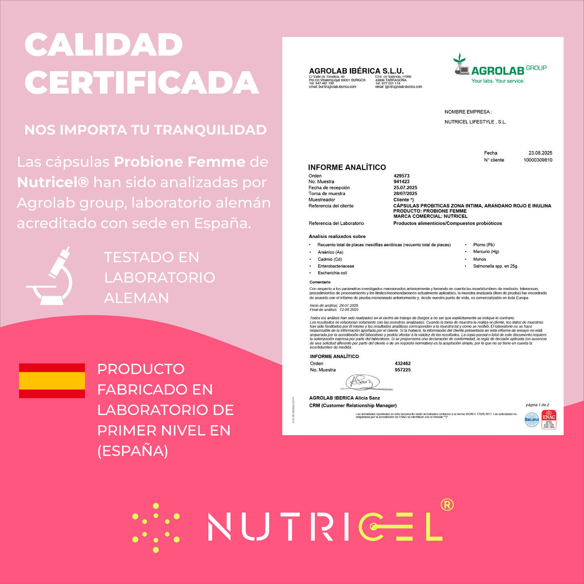 Probione Femme Probióticos Flora Íntima 100 mil M UFC Nutricel 60 cápsulas