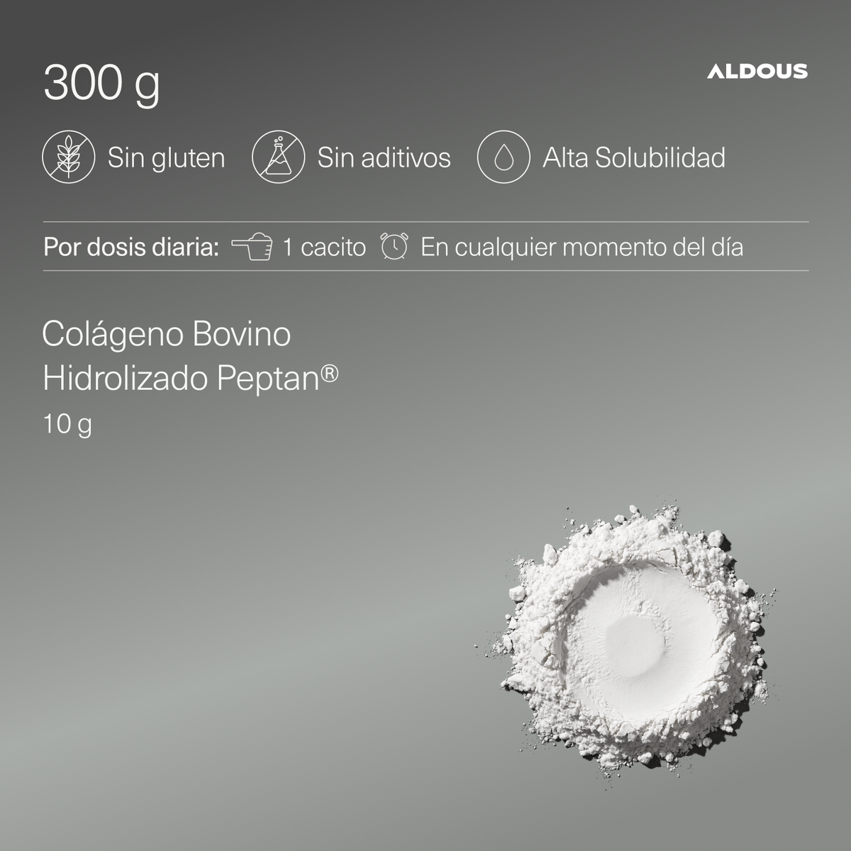 Colágeno Hidrolizado en Polvo 300 g Aldous Bio