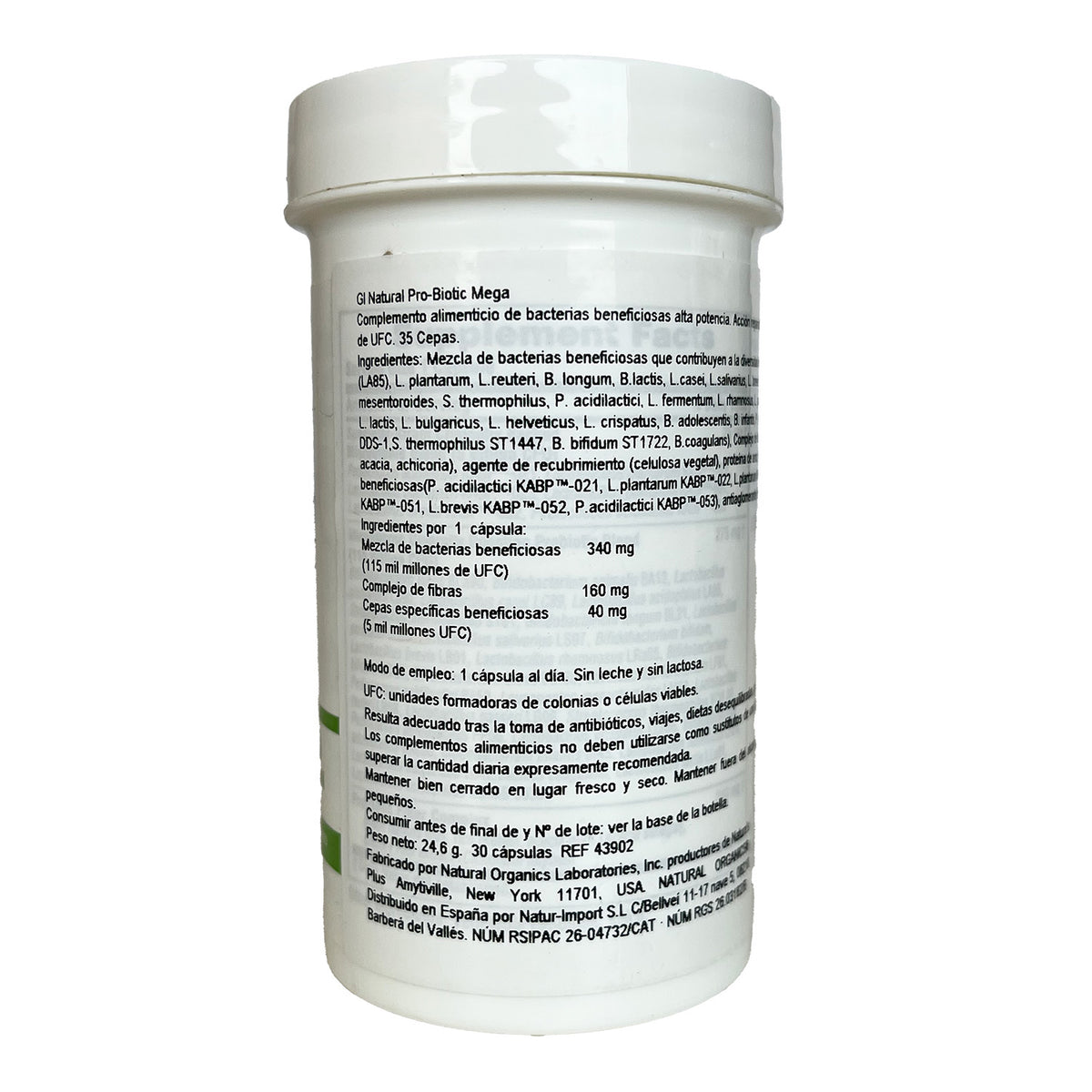GI Natural Probiotic Mega Nature's Plus 30 cápsulas