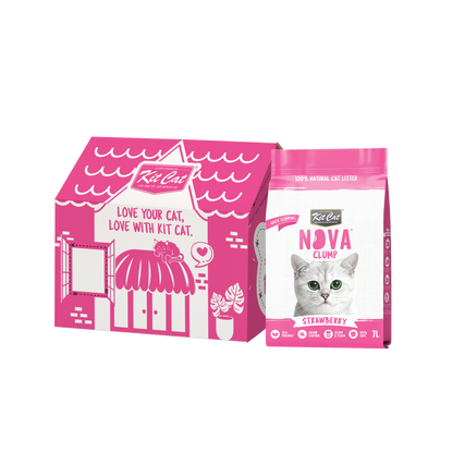 Kit Cat Arena Eco Nova Clump - Strawberry 7 L Arena para gatos - Dulce y Frutal Suave
