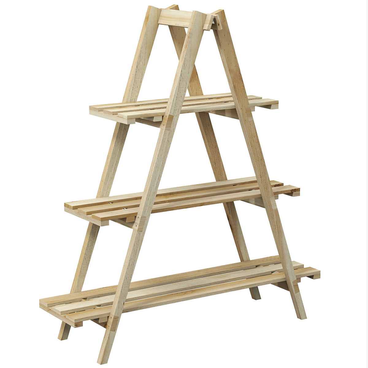 Estantería Para Plantas Outsunny Madera De Abeto Madera Natural 100x36x112 Cm_0
