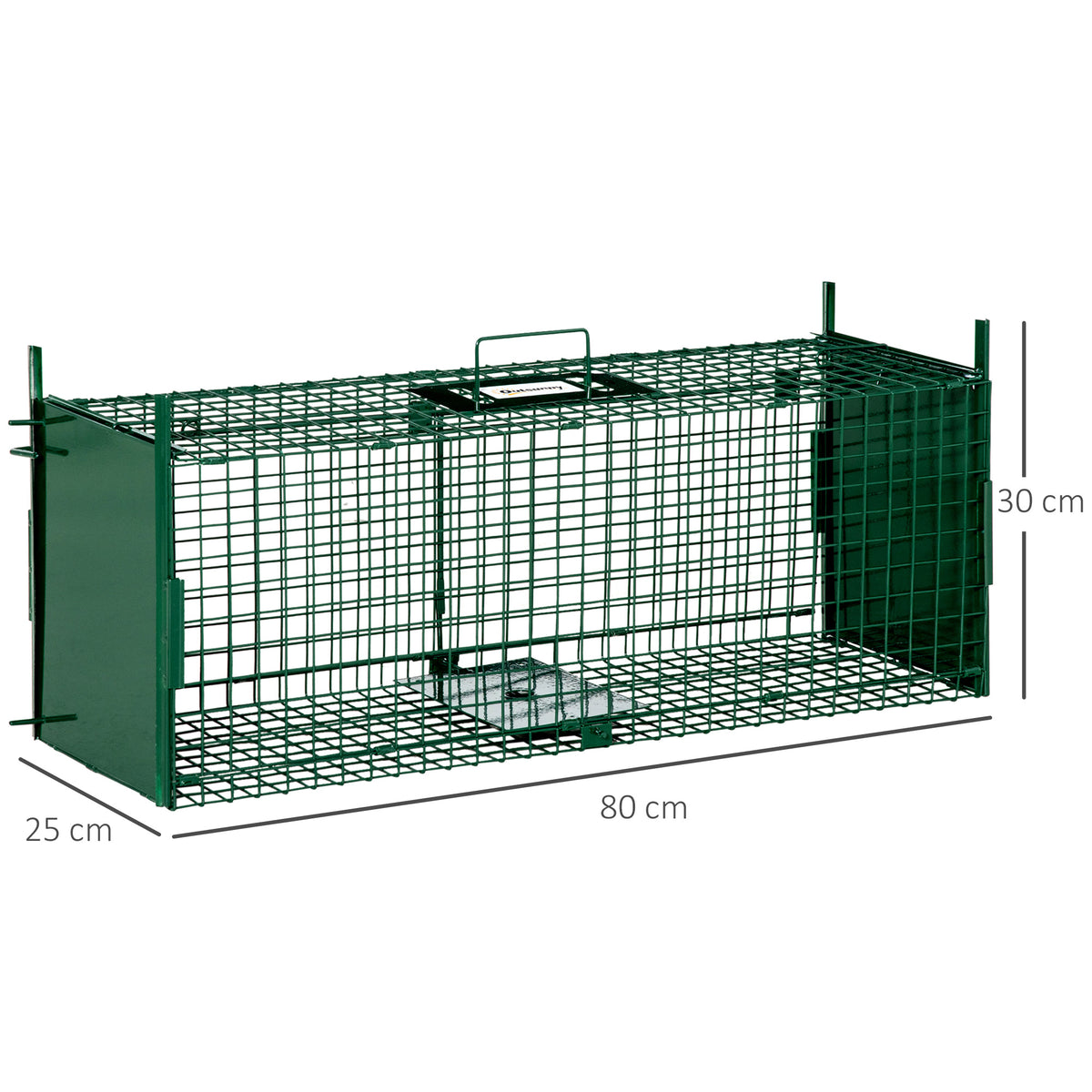 Trampa Para Animales Vivos Con 2 Puertas Outsunny 80x25x30 Cm Verde_2
