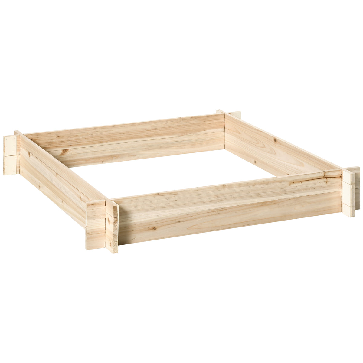 Arriate De Madera Outsunny Madera De Abeto Madera Natural 100x100x16 Cm_0