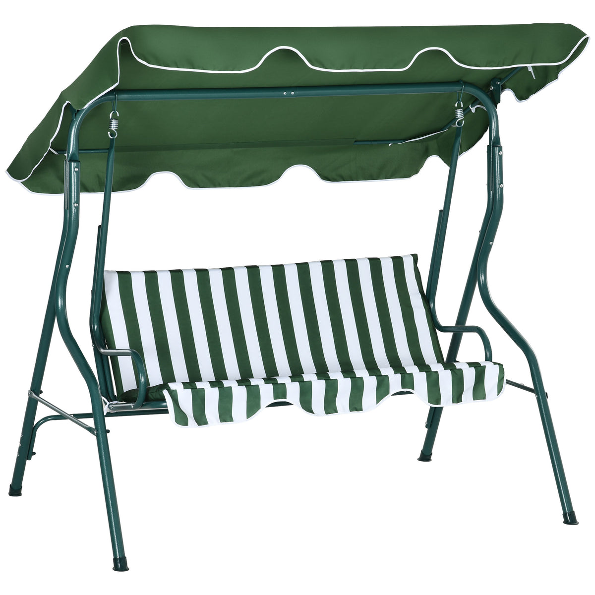 Columpio De Jardín Outsunny Acero, Poliéster Verde 170x110x153 Cm_0