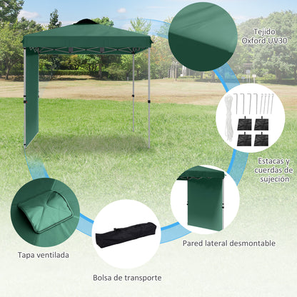 Carpa Plegable Outsunny Acero, Tela Oxford Verde 247x247x268 Cm_5