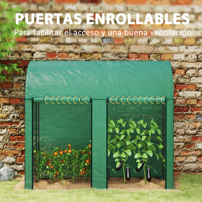 Invernadero De Jardín Outsunny Pe, Acero Verde 200x100x178 Cm 84h-064v00gn_5