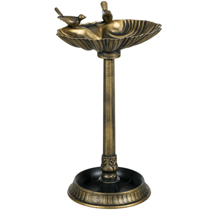 Baño Para Pájaros Outsunny Pp Bronce 49.5x38x81 Cm_0