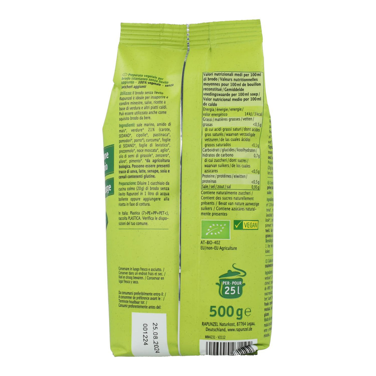 Caldo de Verduras Sin Levadura Brodo Rapunzel 500 g