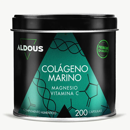 Colágeno Hidrolizado Puro con Magnesio y Vitamina C Aldous 200 Cápsulas