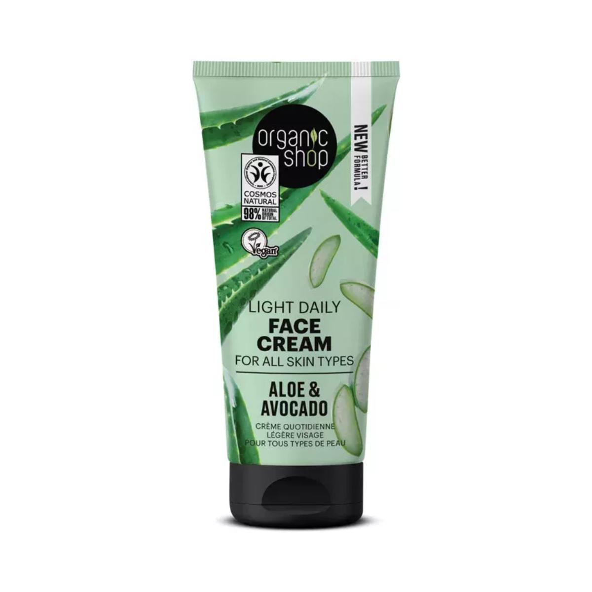 Crema facial alisante aguacate y aloe, Organic Shop 50 ml
