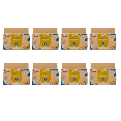 Pack 8x Pañal Ecológico de Bambú Talla 2 (3-8 Kg), Ecoboom 288 Unidades