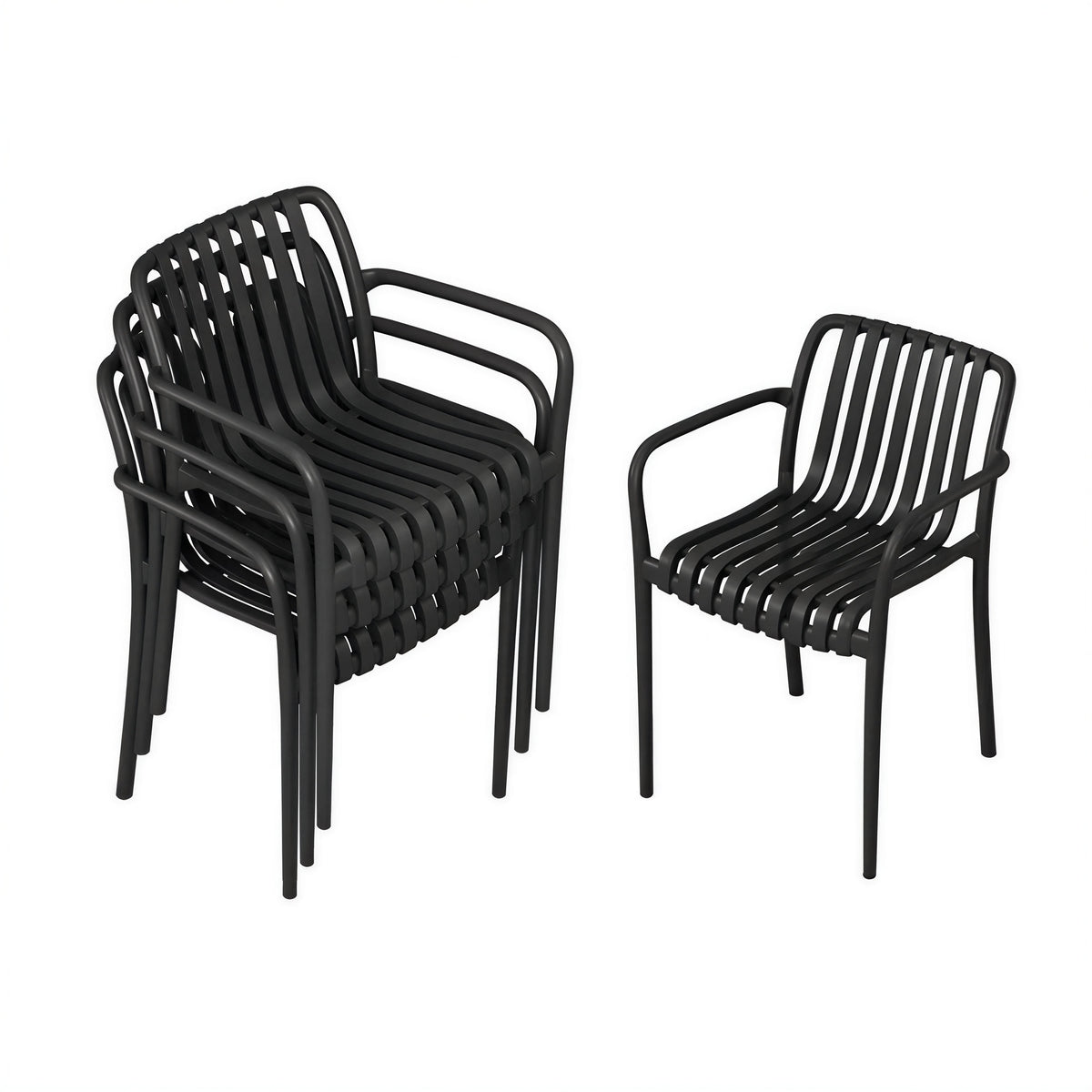 Sillas De Jardín Outsunny Pp Negro 55x58.5x81.5 Cm_4