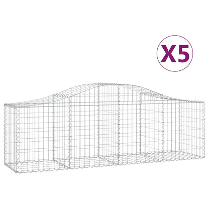 Cestas De Gaviones 5 Uds Forma De Arco Hierro 200x50x60/80 Cm_0