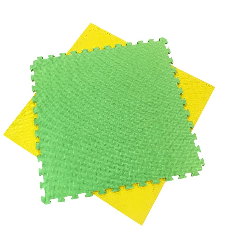 Artatami® Tatami Puzzle 1x1x20 mm Amarillo - Verde Pack Ahorro【12 Unidades】Gimnasios - Fitness - Pilates - Yoga_0
