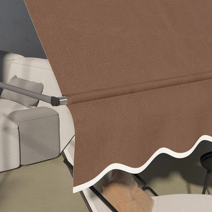 Toldo Manual Retráctil Outsunny Poliéster, Aluminio Café 300x120x300 Cm_3