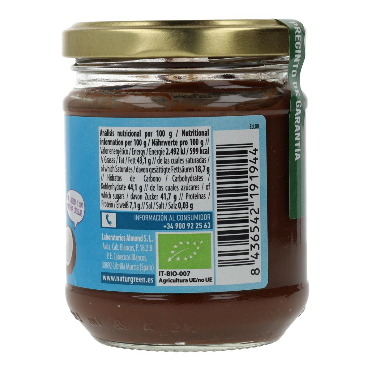 Crema Untable de Coco y Cacao Naturgreen 200 gr
