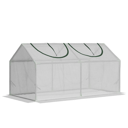Invernadero De Terraza Outsunny Acero, Pe Blanco 120x60x60 Cm_0