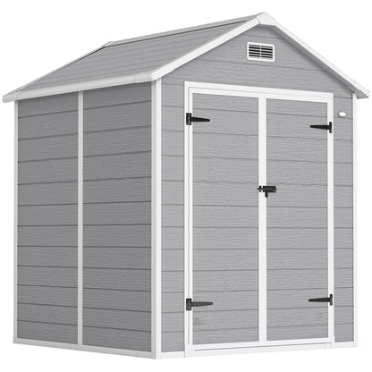 Caseta De Jardín Outsunny Pp, Aluminio Gris Oscuro 182x151x219 Cm 84h-160v00gy_0