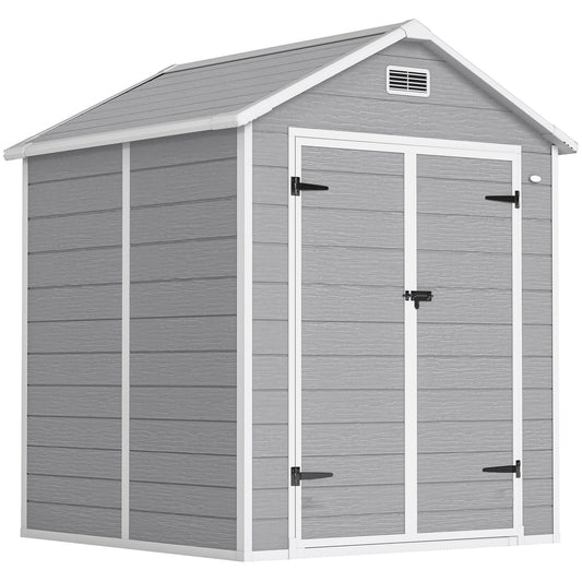 Caseta De Jardín Outsunny Pp, Aluminio Gris Oscuro 182x151x219 Cm 84h-160v00gy_0