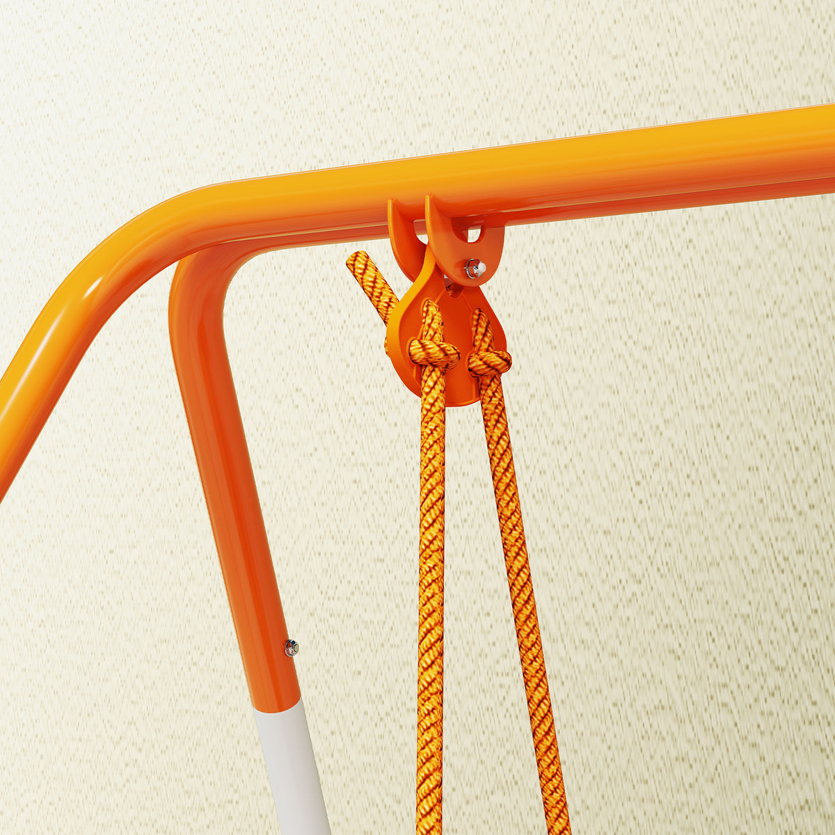 Columpio Para Bebés Outsunny Acero, Pe Naranja 122x146x122 Cm_4