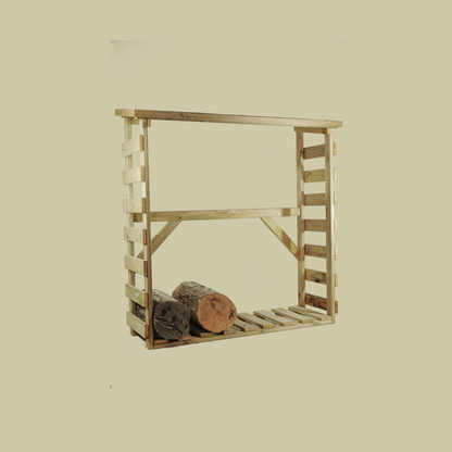Leñero De Madera Aro Con Tela Asfáltica Vidahuerto 100x50x150 Cm_2
