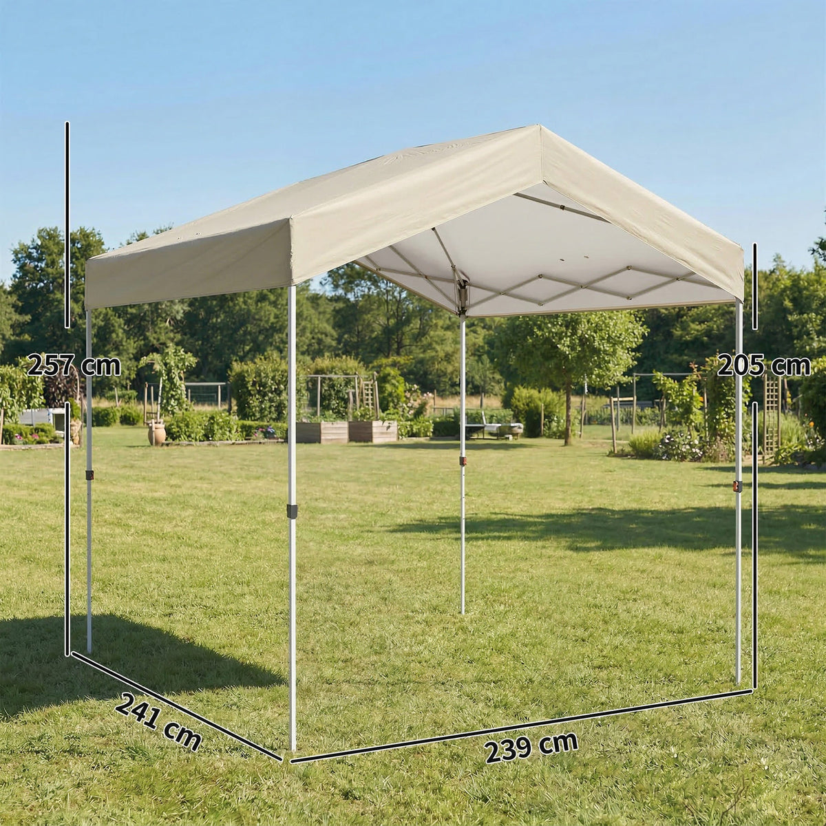 Carpa Plegable Outsunny Tela Oxford, Metal Beige 241x239x257 Cm_2