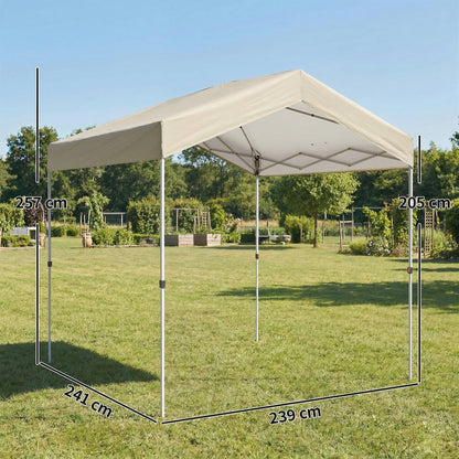 Carpa Plegable Outsunny Tela Oxford, Metal Beige 241x239x257 Cm_2