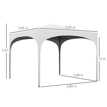 Carpa Plegable Outsunny Tela Oxford, Acero Blanco 295x295x255 Cm_2