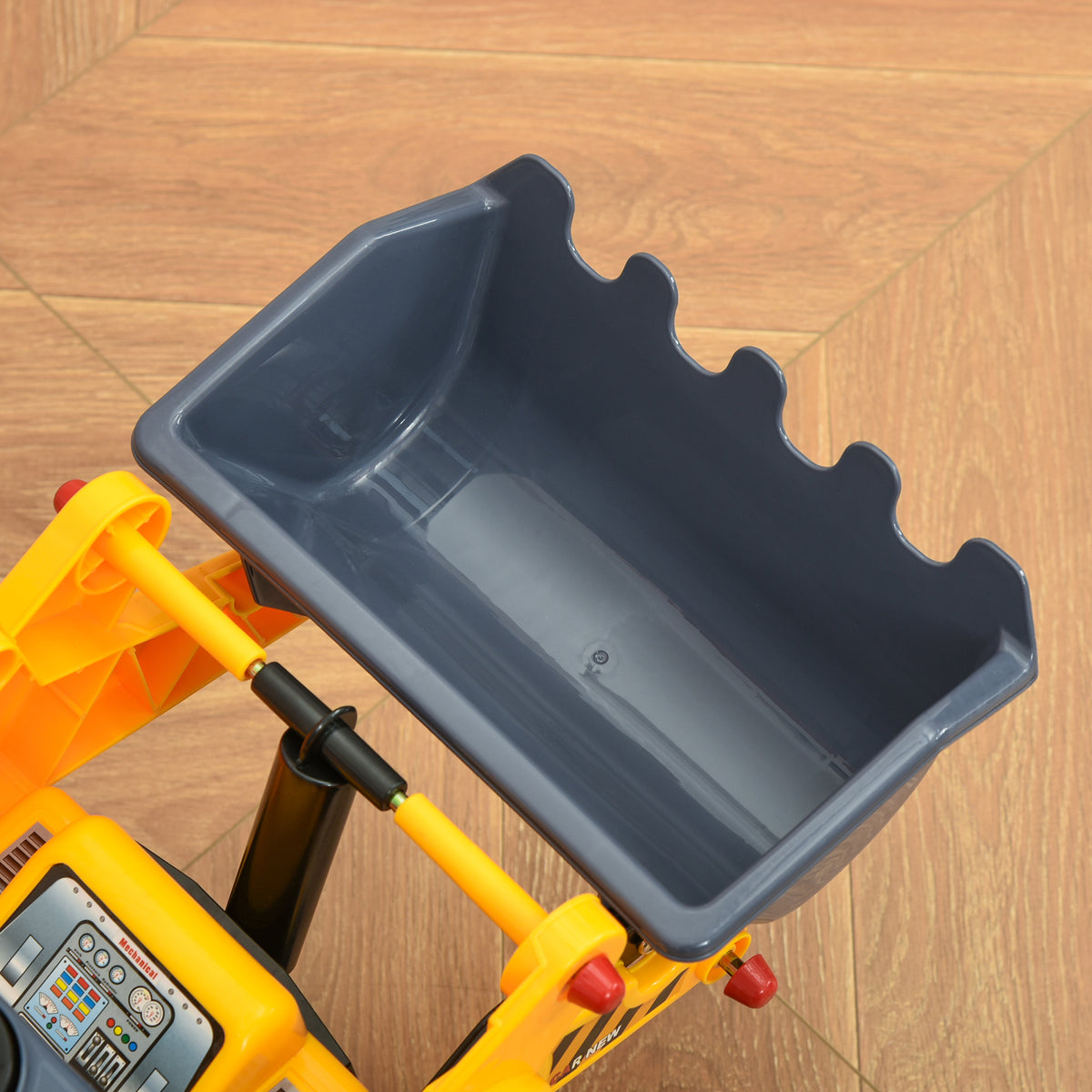 Tractor Para Niños Con Pala Excavadora Homcom 70x26x37 Cm Amarillo_4
