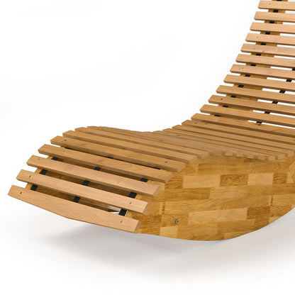 Silla Mecedora Outsunny Madera De Acacia Madera Natural 60x156x77 Cm_3