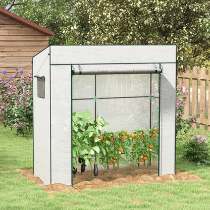 Invernadero Outsunny Acero, Pe Blanco 196x77x197 Cm_4