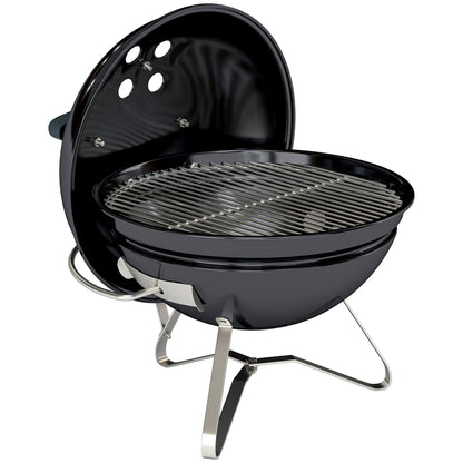 Barbacoa De Carbón Outsunny Metal, Acero Inoxidable Negro 41x41x44 Cm_1