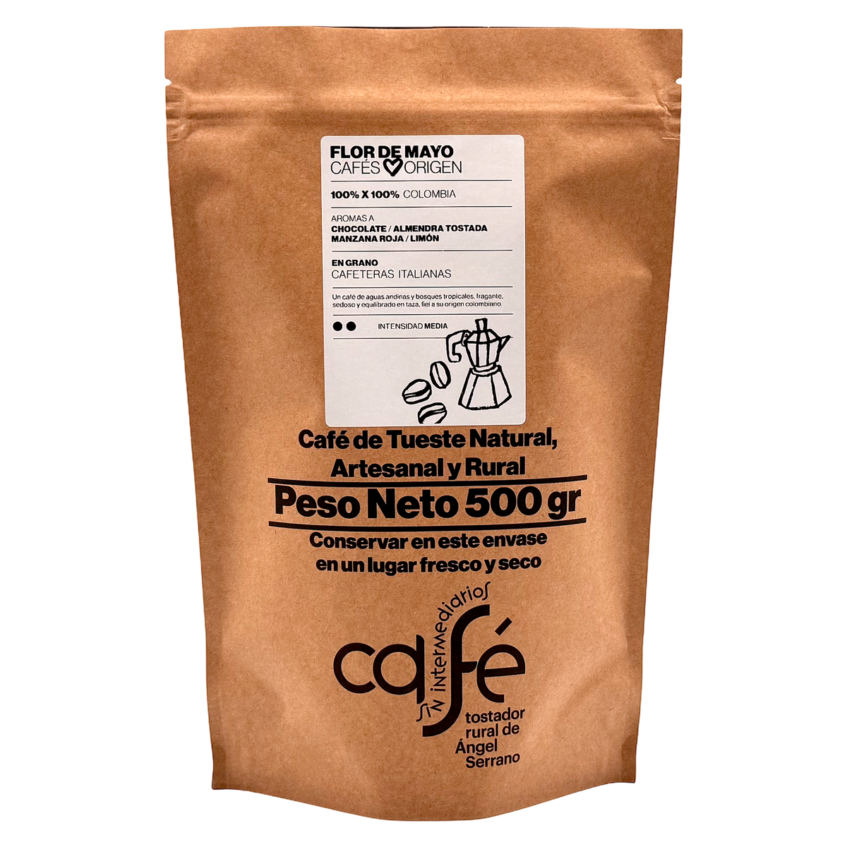 Cafe Sin Intermediarios Café Colombia Flor De Mayo En Grano Para Italiana (moka) 500 G_0
