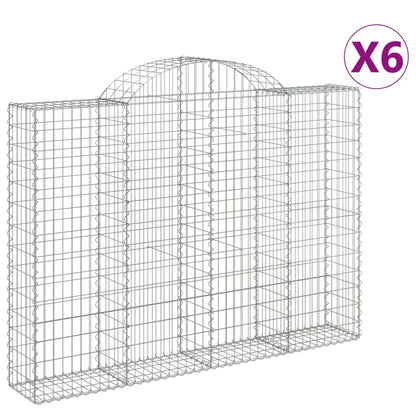 Cestas Gaviones 6 Uds Forma De Arco Hierro 200x30x140/160 Cm_0